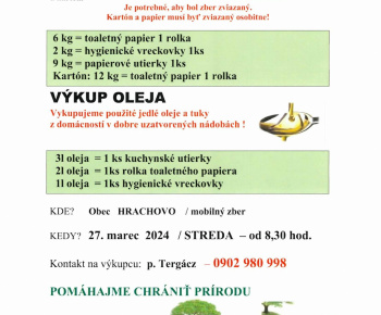 Výkup papiera a zber textilu dňa 27. 03. 2024