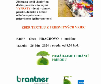 Výkup papiera a zber textilu dňa 26. 06. 2024