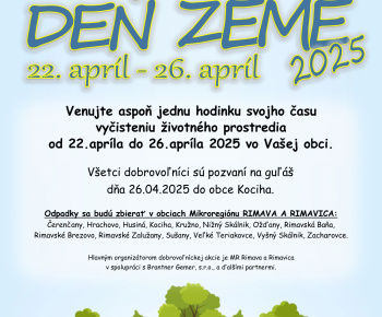 Deň Zeme 22. 04. 2025 - 26. 04. 2025