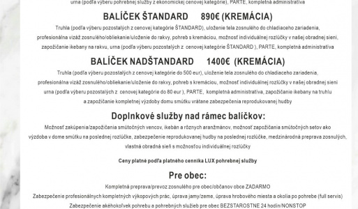 LUX Pohrebná služba Rimavská Sobota 