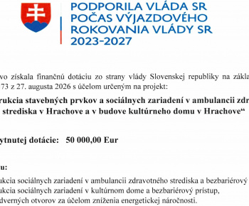 Informácia o prijatej finančnej podpore projektu: 