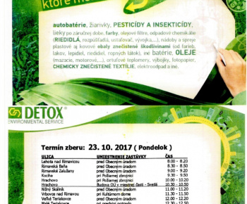 Vývoz nebezpečného odpadu 23. 10. 2017